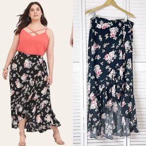 Torrid floral challis hi-lo skirt